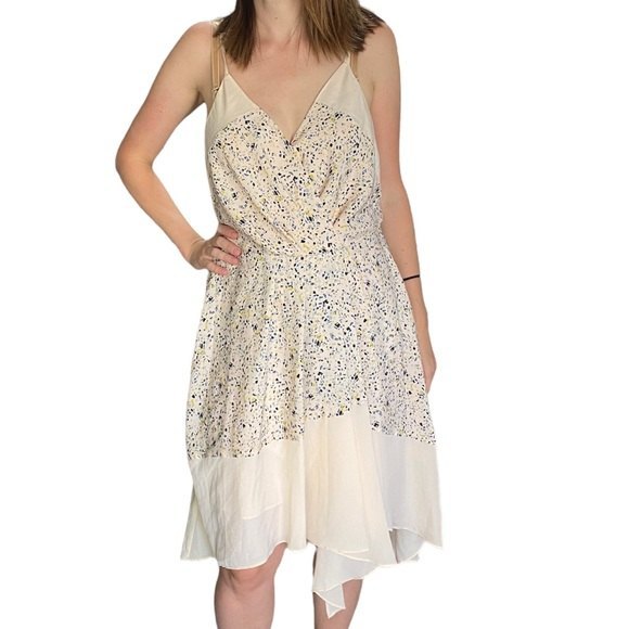 BCBGeneration Cream Midi Dress with Elegant Design - Picture 1 of 7